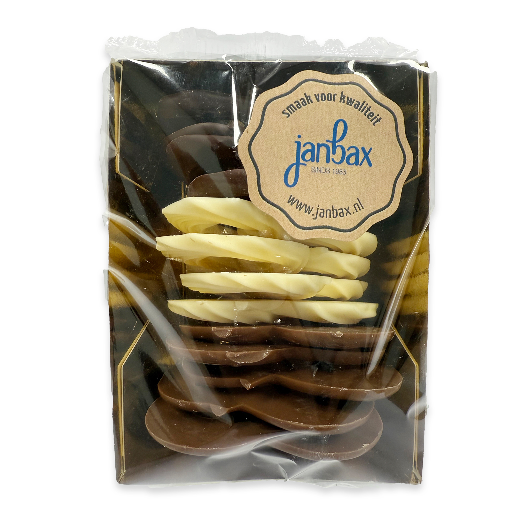 JanBax bakje chocolade krakelingen hand gespoten
