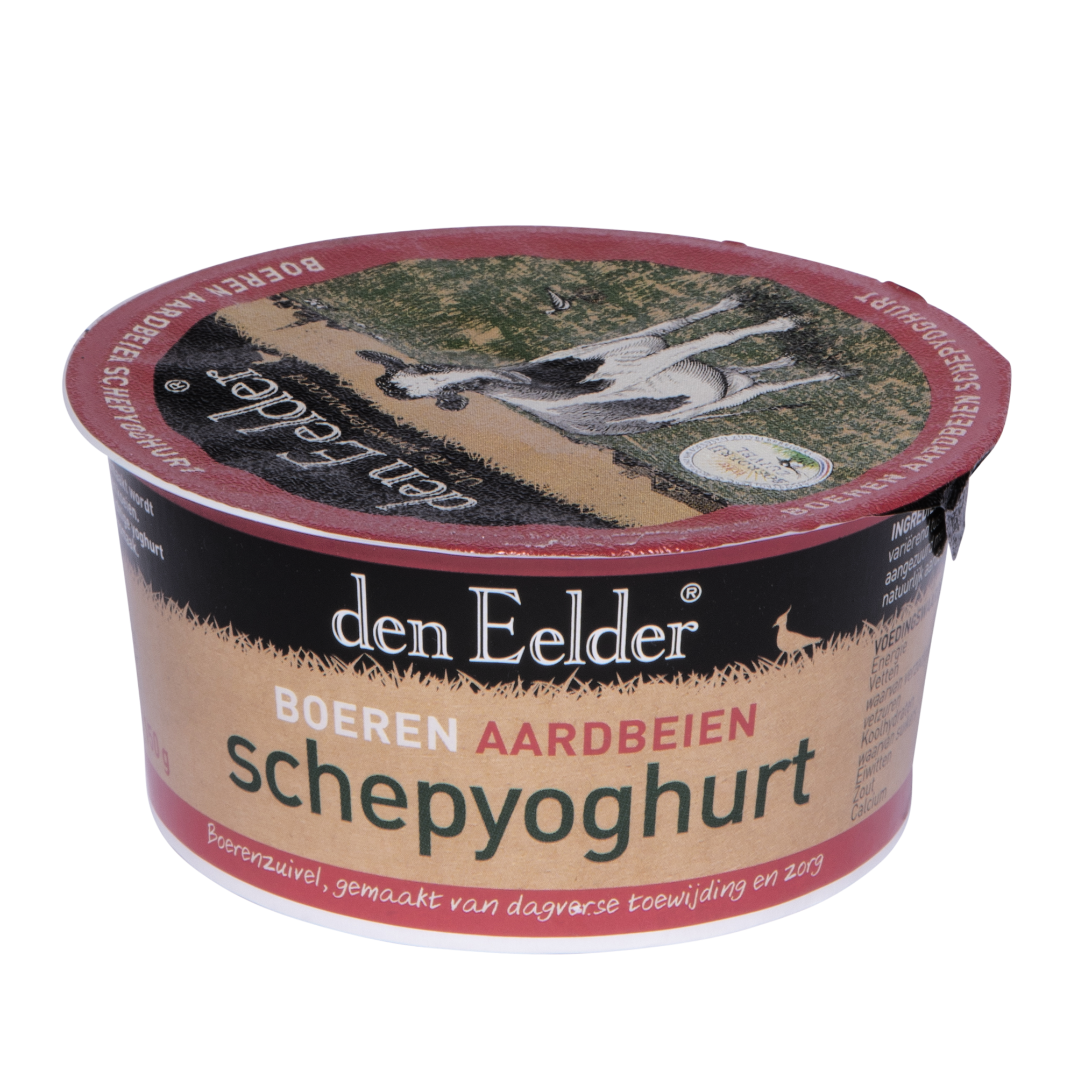 Cup boeren schepyoghurt aardbeien