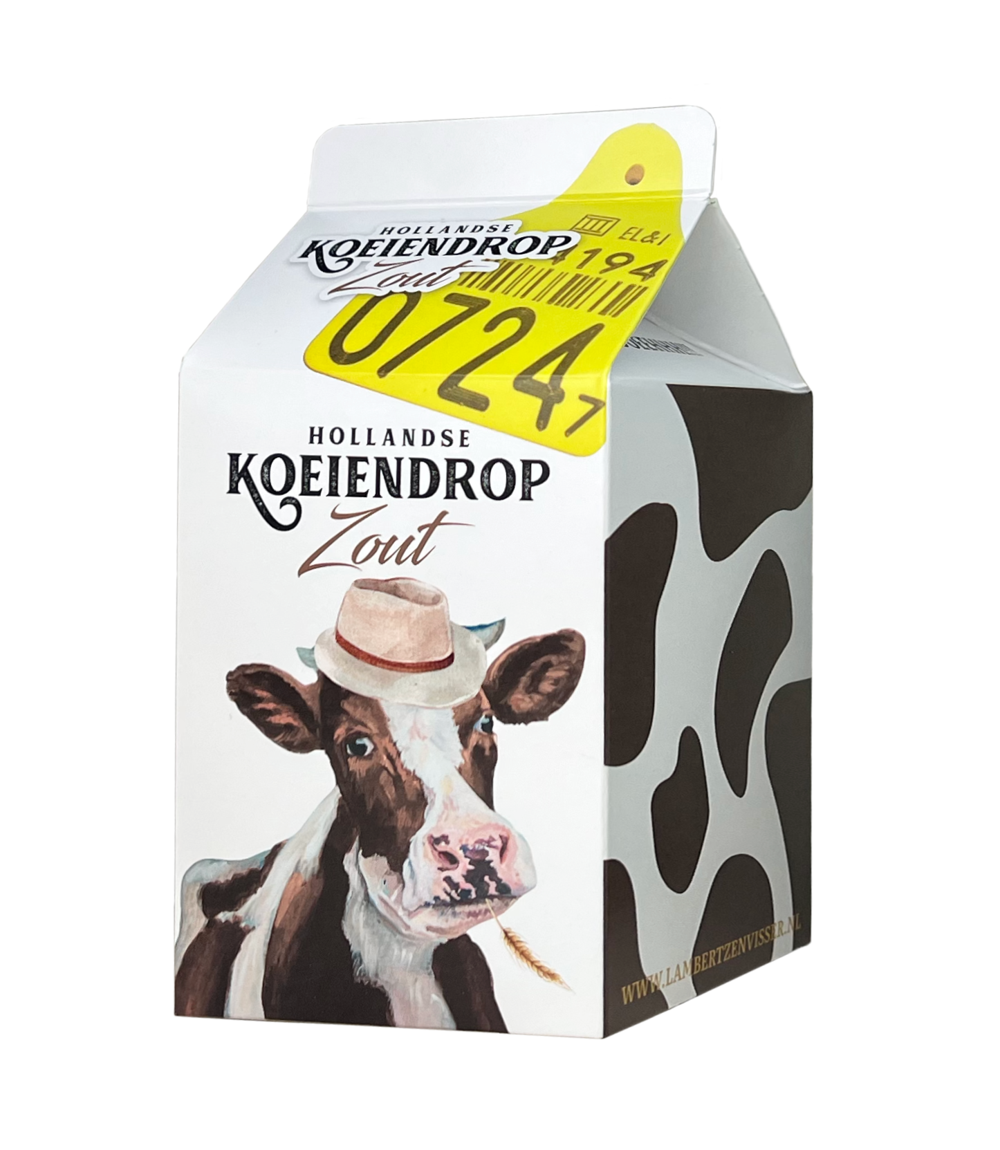 Boerderij lekkernij koeiendrop melkverpakking zout